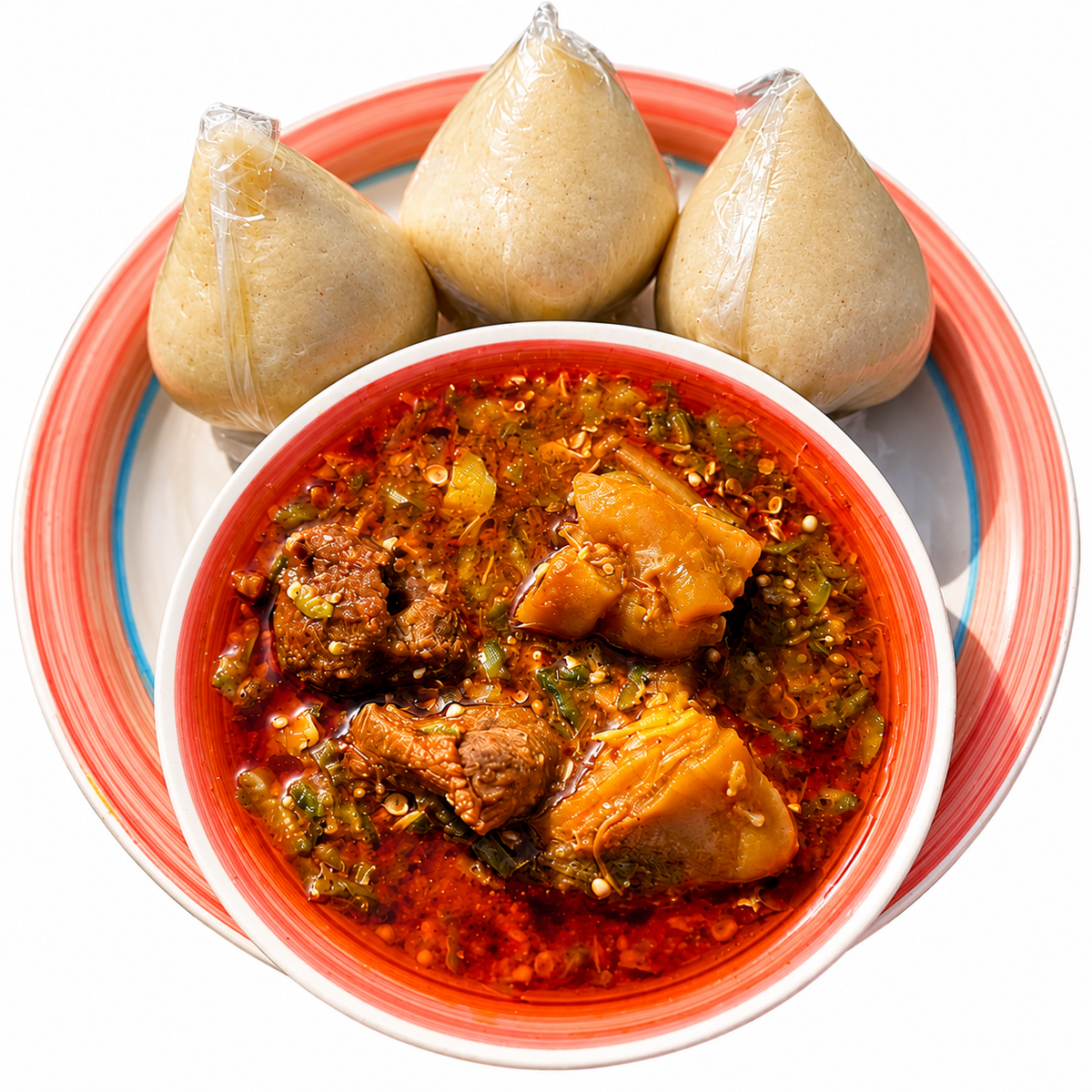 Banku & Okra ( Beef, Fish, & Cow Skin )